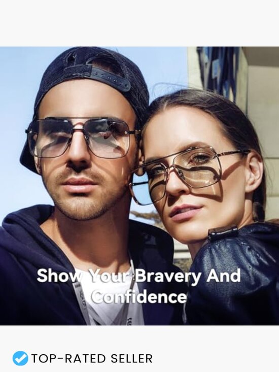 Square Aviator Sunglasses Metal Frame UV400 Protection Vintage Classic Trendy main image 7